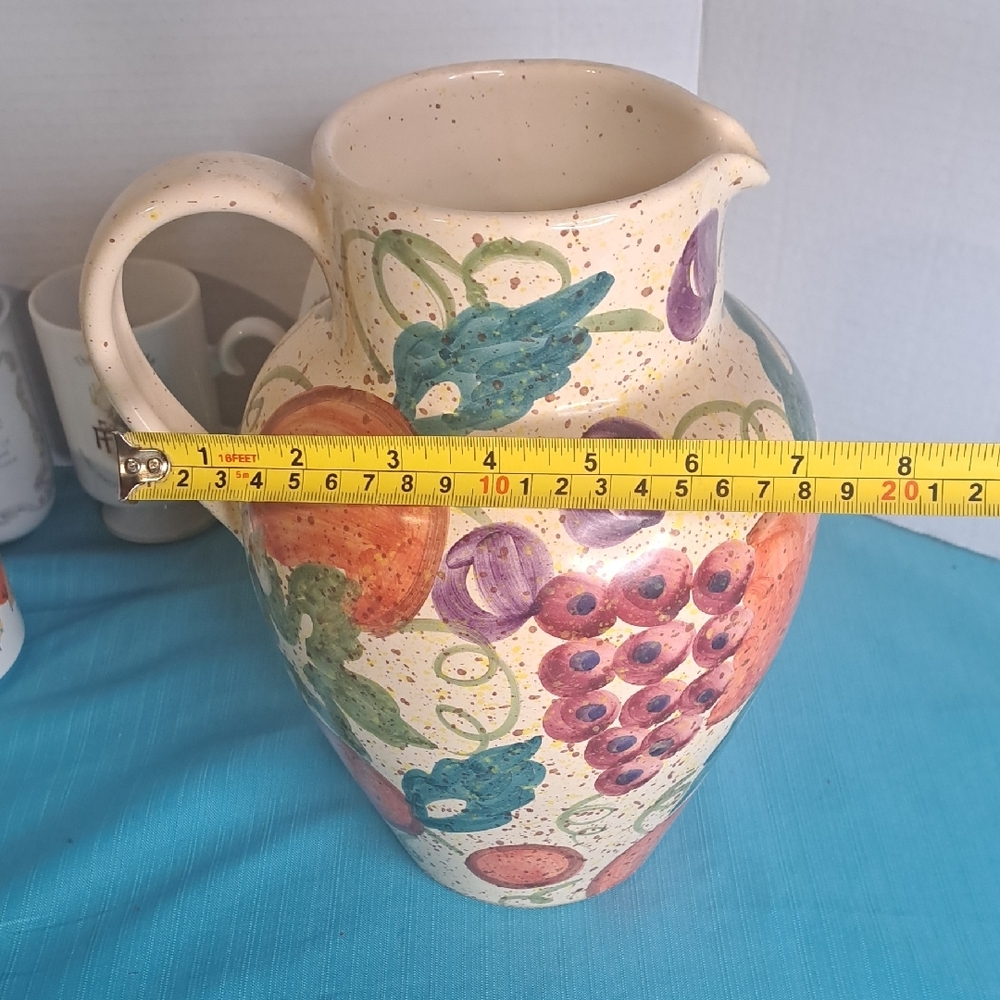 Colorful Ceramic Fruit Pitcher - Picture 3 of 7